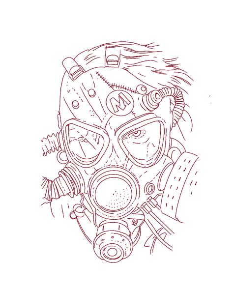 Stansil Tattoo, Joker Art Drawing, Gas Mask Tattoo, Chest Tattoo Stencils, Family First Tattoo, Half Sleeve Tattoo Stencils, Gas Mask Art, Family Tattoo Designs, Skull Coloring Pages