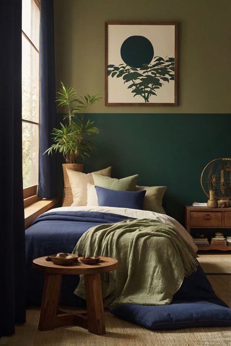 Learn how to transform your bedroom into a cozy haven with inviting warm-toned colors. Discover the secrets to creating a soothing atmosphere effortlessly.
#ad  


#Colortrend
#wallpaint2024
 #color2024
 #DIYpainting
 ##DIYhomedecor
 #Fixhome Sherwin Williams Loyal Blue, Minimalist Zen Bedroom, Blue Green Bedroom, Dark Green Home, Blue Green Bedrooms, Calming Bedroom Colors, Dark Boho Living Room, Cozy Bedroom Colors, Apartment Painting