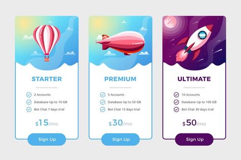 Pricing Table designed by our team. This table is great in website, especially for business that in technology, cloud service, agency, software, startup category. Not only website, pricing table can be used too for presentation, flyer, and many more.  #pricing #table #ui #web #plan  price, pricing, table, ui, ux, business, website, account, team, member, service, payment, template, subscription, plan, app Service Price List Design, Web Card Design, Marketing Price List, Table Ui, Price Table, Ui Design Principles, Price List Design, Card Ui, Facebook Cover Design