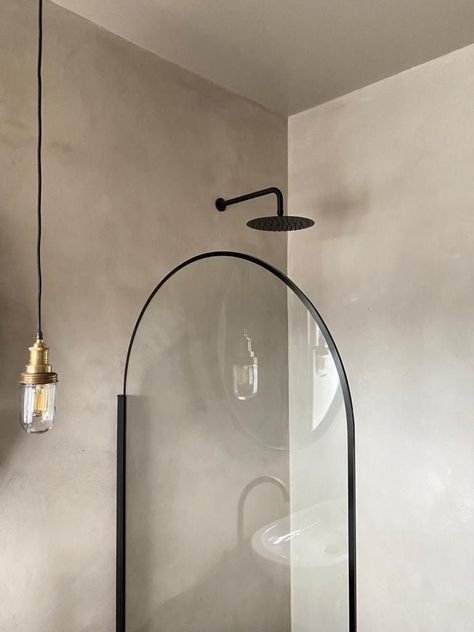 Aesthetic Bathroom Decor, Spa Vibes, Cement Bathroom, Concrete Shower, 20 Aesthetic, Loft Bathroom, Polished Plaster, Cement Walls, Concrete Bathroom