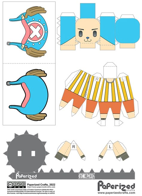 Papercraft One Piece, One Piece Papercraft, Paperized Crafts, One Piece Tony Tony Chopper, Papercraft Anime, One Piece Birthdays, Origami Templates, Paper Doll Craft, Pola Topi