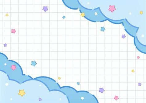 もくもく雲と星の背景イラスト - No: 24772243／無料イラストなら「イラストAC」 Lined Background, Chibi Background, Cute Poster Background, Cute Ipad Backgrounds Aesthetic, Star Borders, Water Border Design, Motif Aesthetic, Background Design Drawing, Aesthetic Art Wallpaper