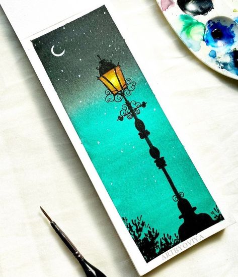 Mini Toile, Handmade Bookmarks Diy, Happy Painting, Creative Bookmarks, Easy Love Drawings, Bookmark Craft, Seni Dan Kraf, Simple Canvas Paintings, Watercolor Bookmarks