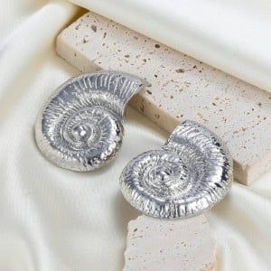 Summer Beach Style Conch Modeling Design Wholesale Fashion Alloy Earrings - Silver Modeling Design, Spiral Jewelry, Spiral Shell, Korean Earrings, Conch Earring, Stud Style, Luxury Earrings, Alloy Earrings, Small Earrings Studs