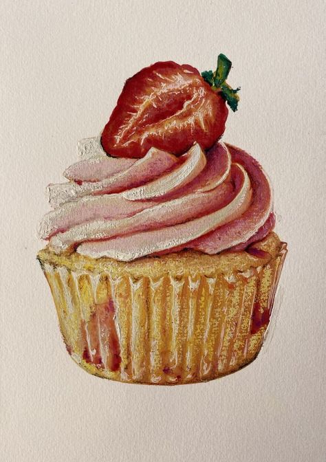 Cupcakes | Bored Panda Cupcakes Art Drawing, British Pudding, Cupcake Painting, Acrylic Pens, British Desserts, Cupcake Drawing, Cake Drawing, Living Room Nursery, Strawberry Cupcakes