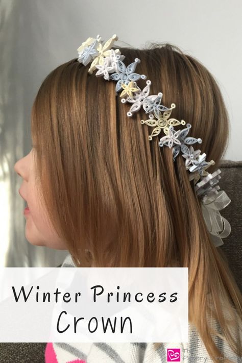 Winter Princess Crown Paper Tiara, Snowflake Crown, Quill Art, Paper Jewellery, Winter Princess, Quilling Tutorial, 3d Quilling, Quilling Craft, Quilling Patterns