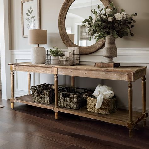 Farmhouse console table decor