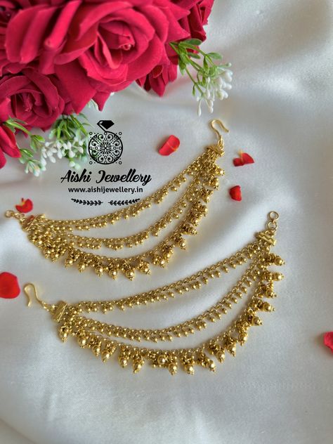 🌟Shop Now at www.aishijewellery.in 🌟Product Category: Ear Chain 🌟Whatsapp :+91-8124229558 . . . . . . . . . Imitation jewellery, Gold alike jewellery, Victorian jewellery, AD jewellery, Nagas jewellery, Artificial jewellery, budgeted jewellery, WomensFashion,Outfit Inspiration,Indianwear,Ethinwear American diamond jewellery, bridal jewellery, Jadau jewellery,Online shopping,necklace set,affordable finds,Accessories,Musthave,WardrobeEssential,affordable jewellery,viral,jewellery . . . . . . . ... Gold Ear Chain Designs, Ear Chain Designs, Gold Matilu, Gold Ear Chain, Small Wedding Decor, Ad Jewellery, Ear Jewellery, Jadau Jewellery, Wedding Jewelry Sets Bridal Jewellery