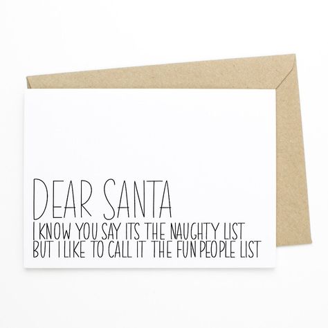 Sarcastic Christmas Cards, Dear Santa Funny, Personalized Christmas Cards, Sarcastic Christmas, Funny Christmas Card, Santa Cards, Funny Christmas Cards, Personalised Christmas Cards, Christmas Holiday Cards