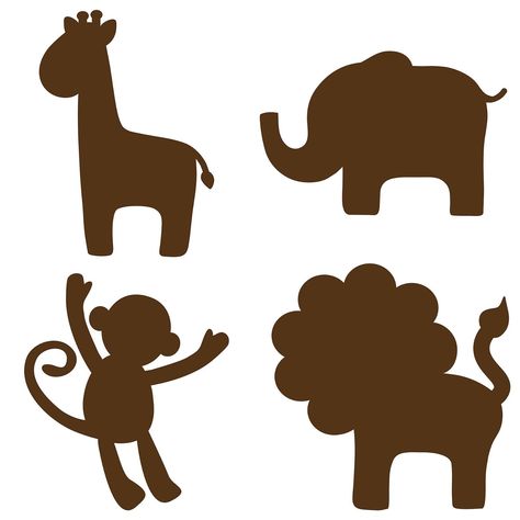 WallPops Brewster WPSI98852 for Baby Peel and Stick Jungle Silhouette, Espresso Brown, Wall Stickers & Murals - Amazon Canada Giraffe Silhouette, Baby Decals, Elephant Silhouette, Animal Silhouette, Espresso Brown, Silhouette Portrait, Silhouette Cameo Projects, Cameo Projects, Applique Patterns