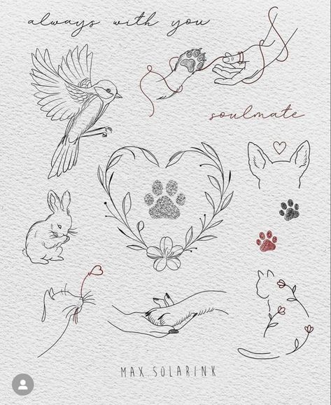 Witchy Friend Tattoos, Lea Tattoo, Animal Lover Tattoo, Tattoo Pet, Minimalist Tattoo Ideas, Pawprint Tattoo, Paw Tattoo, Small Pretty Tattoos, Tattoos For Lovers