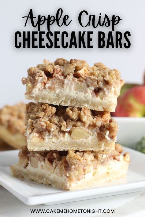 Apple Crisp Cheesecake Bars, Apple Crisp Bars, Apple Crisp Bars Recipe, Cake Me Home Tonight, Cinnamon Streusel Topping, Homemade Apple Crisp, Apple Crisp Cheesecake, Cream Cheese Bars, Cinnamon Streusel