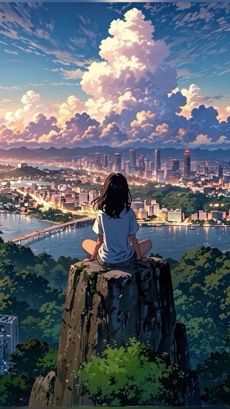 Anime Art Aesthetic Landscape, Paisajes Aesthetic Anime, Manga Landscape, Studio Ghibli Background, Map Compass, Forgotten Places, Dreamy Artwork, Ghibli Artwork, Anime Fashion