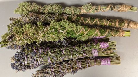 Homemade Smudge Sticks, Lavender Smudge Sticks Diy, Smudge Sticks Diy, Cedar Smudge, Burning Sage, Diy Scent, Clay Bowl, Lemon Balm, Front Landscaping