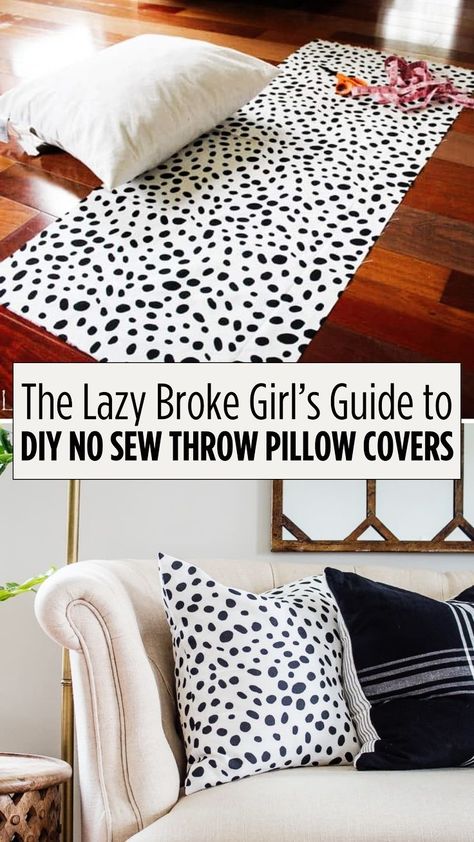 Easy No Sew Pillow Covers, Sew Pillow Cover, Make A Pillow Cover, Easy Throw Pillows, Throw Pillow Covers Diy, Pillow Covers Tutorial, Sew Pillow, No Sew Pillow Covers, Oversized Throw Pillows