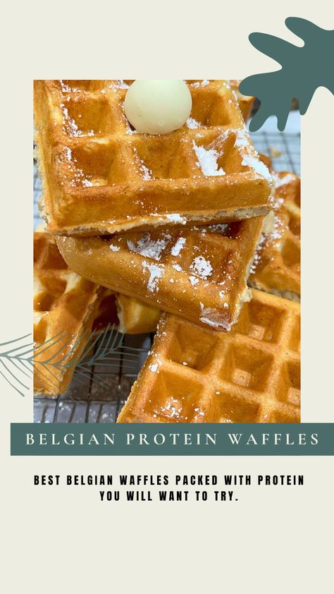 Belgian Protein Waffles Protein Belgian Waffle Recipe, Vanilla Belgian Waffle Recipe, Kodiak Waffle Recipe, Protein Powder Waffles, High Protein Waffles, Protein Waffle Recipe, Egg White Protein Powder, Baking With Protein Powder, Belgian Waffles Recipe