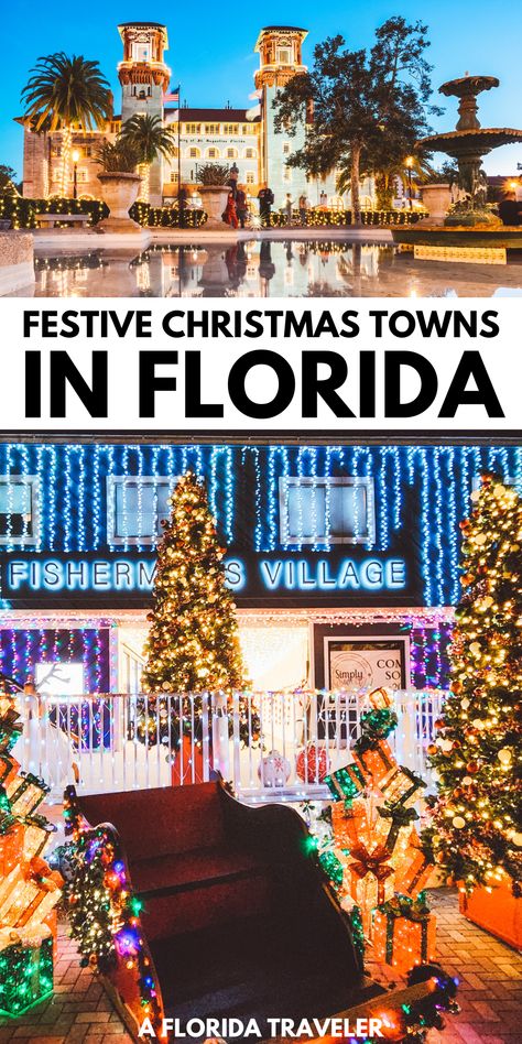 Want to celebrate Christmas in one of Florida's charming and festive Christmas Towns? There are towns that love to celebrate Christmas with lights, decorations, and festivities. If you are traveling Florida in December be sure to stop by some of these Christmas towns! Christmas In Florida Aesthetic, Key West Christmas, Florida In December, Christmas In Florida, Christmas Florida, Christmas Trips, Surfside Florida, New Orleans Christmas, Christmas Towns