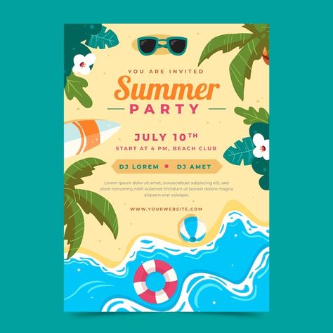 Beach Party Invitations, Eminem Wallpapers, Summer Party Invitations, Summer Poster, Tropical Christmas, Diy Iphone Case, Summer Beach Party, Party Invitations Printable, Party Printables Free