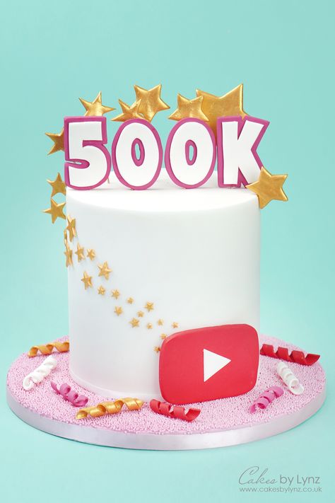 YouTube Milestone 500k subscribers celebration cake 500k Subscribers, Youtube 50k Subscribers, Youtube Cake Ideas, 500k Subscribers Youtube, Youtube Cake, 1 K Subscribers Youtube, Youtube Birthday Cake, You Tube Birthday Cake, 50 Subscribers Youtube