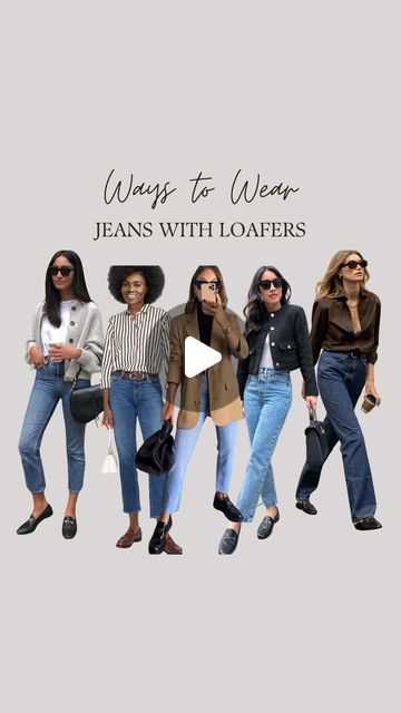 EStyle Expressions │ Style Alchemist  │ Outfit Ideas on Instagram: "Jeans with Loafers, the ultimate pre-fall combo 🍂 Pair with a crisp shirt, cozy cardigan, or sleek blazer—perfect for a day out or at the office. Which look is your go-to?

Comment for links!🔗 

#jeanswear #loafershoes #denimstyle #workwear #officeoutfits #officestyle #outfitinspiration#outfitinspo #outfitideas #stylingtips #styleinspiration #estyle #howtowear #waystowear #waystostyle #eternalstyle #estyleexpressions" How To Style Loafers With Jeans, Alchemist Outfit, Jeans With Loafers, Loafers And Jeans, Cozy Cardigan, August 20, Black Loafers, Clothing Hacks, Style Mistakes