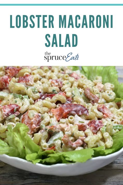 Seafood Louie Salad Recipe, Lobster Salad Recipes, Lobster Pasta Salad, Lobster Pasta Recipe, Pasta With Mayonnaise, Fish Meals, Lobster Pasta, Lobster Salad, Mac Salad