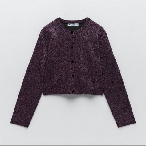 Zara Cardigan, Purple Cardigan, Cropped Cardigan Sweater, Faux Suede Jacket, Zara Sweater, Cropped Cardigan, Knit Jacket, Knit Sweater Cardigan, Cardigan Jacket