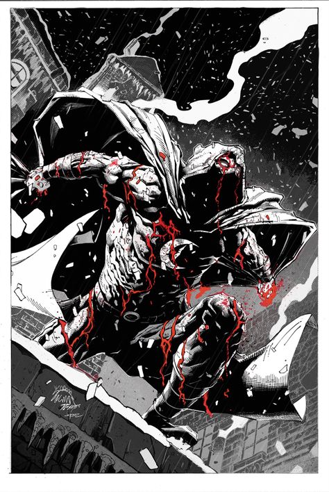 Comic Moon Knight, Ryan Stegman, Moon Knight Comics, Marvel Knights, Marvel Moon Knight, Comic Book Shop, Black And White Comics, Marvel Characters Art, White Blood