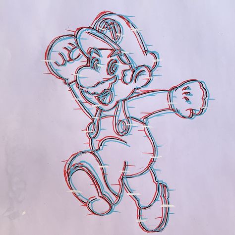 #glitch #glitcheffect #mario #supermariobros #mariobrothers #drawing Trippy Mario Art, Glich Drawings, Glitchy Tattoos, Glitch Drawing Ideas, Mario Sketch, Drawing Figures, 3d Photos, Markers Drawing Ideas, Mario Fan Art