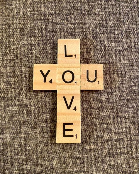 LOVE YOU cross scrabble magnet made from wood scrabble tiles.  Cute gift for anyone you love.   Size: 2x3inch Most all of my buttons are either vintage, antique or recycled and may show some flaws from their other life. The scrabble tiles are repurposed and may show flaws or size differences.  Additionally, if you would like insurance, package tracking, rushed shipping, gift wrapping, etc. Drop me a message before purchasing so I can give you an adjusted quote and I would be happy to oblige. I am happy to combine shipping for you! Please contact me if you plan to return an item before returning it.  Refunds will be for the item only, shipping both ways will be the responsibility of the buyer. CONVO ME FOR INTERNATIONAL RATES! They vary widely, so just drop a note with your country and I wi Scrabble Wedding Ideas, Crafts With Scrabble Tiles, Scrabble Tile Crafts Christmas Gifts, Scrabble Tile Crafts Diy, Christmas Scrabble Tiles, Scrabble Tiles Diy, Diy Repurposed Items, Scrabble Diy, Scrabble Jewelry