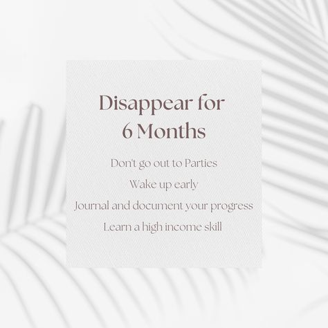 Have you gone off grid when hustling?  #thepayoutdiaries #payoutdiaries #disappear #hustle #makemoneyonline #makemoney Six Month Disappear, 6000 Savings Plan In 6 Months, Disappear In 6 Months, Save 6000 In 6 Months Plan, 6 Months Disappear, Work On Yourself For 6 Months Challenge, Disappear And Hustle, Higher Income, How To Wake Up Early