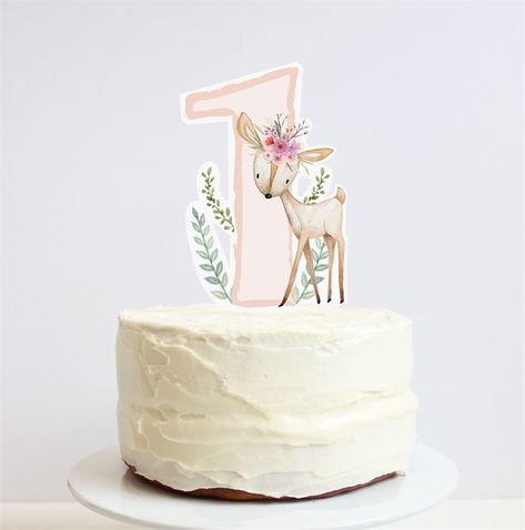 First Birthday Woodland, Horse Cake Toppers, 1st Bday Cake, Horse Cake, First Birthday Cake Topper, Woodland Deer, Diy Cake Topper, First Birthday Cake, 1st Birthdays