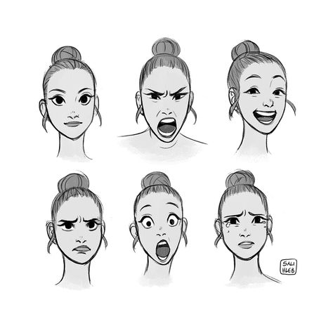 Sketch Emotions, Sketches Reference, Twitter Drawing, Silly Cartoon, Expressions Drawing, Different Facial Expressions, Facial Expressions Drawing, Beautiful Dawn, Girl Face Drawing