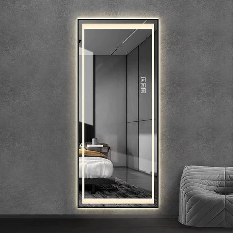 Big Mirror In Bedroom, Full Length Mirror With Led Lights, Floor Mirror With Lights, Full Length Mirror With Lights, Standing Floor Mirror, Large Floor Mirror, Full Length Mirrors, Tall Mirror, Full Mirror