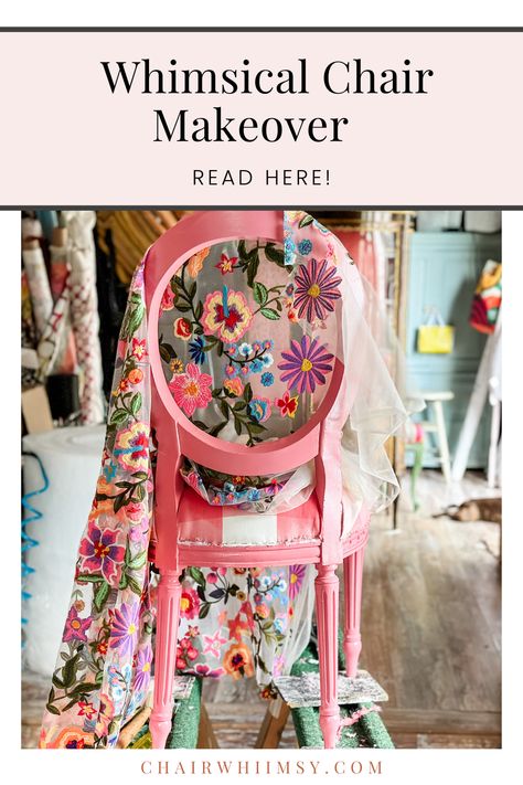 Upholstered Chairs Diy, Chair Reupholstery, Dining Chair Makeover, Reupholster Chair Dining, Repainting Furniture, Whimsical Furniture, Statement Chairs, Reupholster Chair, Reupholster Furniture