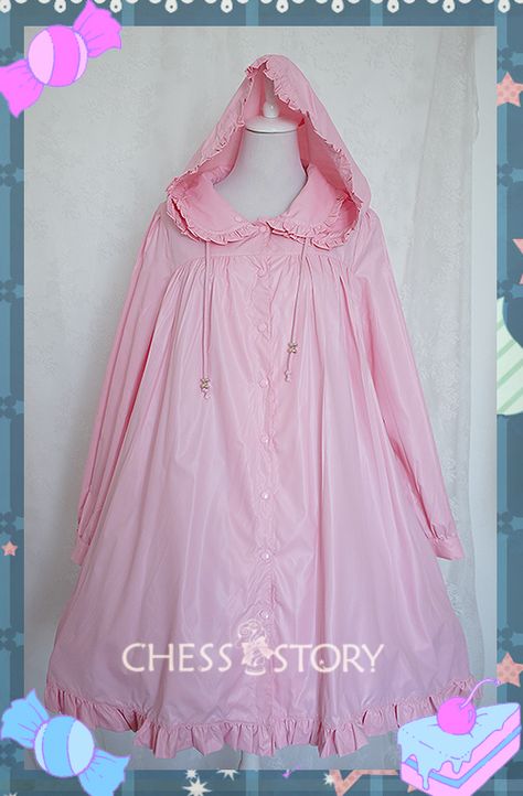 Chess Story -Sweet Rainbow- Lolita Rain Coat Cute Raincoats, Arte Peculiar, Sweet Lolita, Rain Coat, Matching Accessories, Lolita Fashion, Jumper Dress, Kawaii Fashion, Petticoat