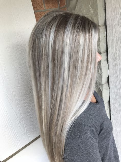 Ice Blonde Hair. Highlights Blonde Silver Hair Highlights, Grey Hair Blonde Highlights, Grey Highlights On Blonde Hair, Icy Blonde With Lowlights, Ice Blonde Hair With Lowlights, Blonde Hair With Silver Highlights, Ice Blonde Highlights, Blonde Hair Dark Eyes, Caramel Highlight