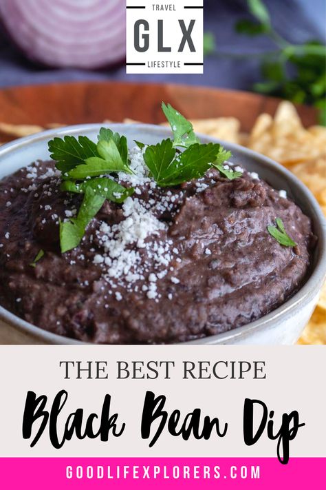 Black Bean Dip Recipe, Black Bean Dip, Chips And Dip, Dip Recipes Easy, How To Cook Beans, Cooking Black Beans, Bean Dip, Tex Mex Recipes, Canned Black Beans