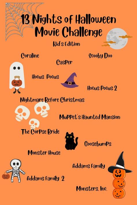 Family Movie Night Food, Monster House Movie, Kid Friendly Halloween Movies, Halloween Movie Night Party, Family Friendly Halloween Movies, Halloween Themed Movies, Disney Halloween Movies, Halloween Party Ideas For Kids, Disney Themed Movie Night