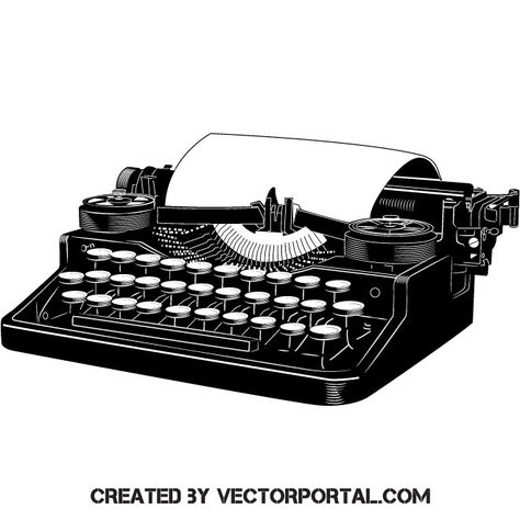 Old typewriter Typewriter Drawing, Old Typewriter, Vector Silhouette, Cartoon Images, Free Vectors, Typewriter, Vector Free, Vector Images, Clip Art