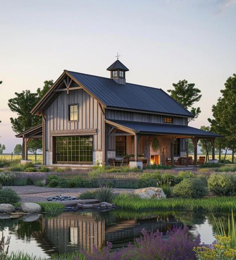 Hangar Homes, Storage Barn, England Cottage, New House Construction, Craftsman Interiors, New England Cottage, Build My Own House, Backyard Barn, Carriage House Plans