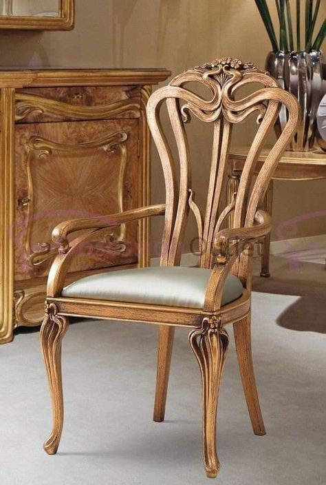 Art Nouveau Interior, Carved Chairs, Art Nouveau Furniture, Art Nouveau Architecture, Carved Furniture, Art Nouveau Design, Antique Chairs, Deco Furniture, Wood Carving Art