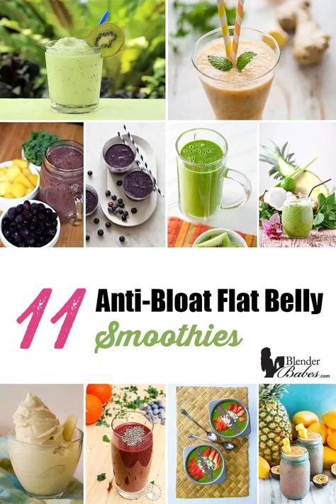 Anti Bloat Smoothie, Anti Bloat, Ginger Wraps, Natural Detox Cleanse, Flat Belly Smoothie, Breakfast Low Carb, Belly Fat Overnight, Best Smoothie Recipes, Smoothie Blender