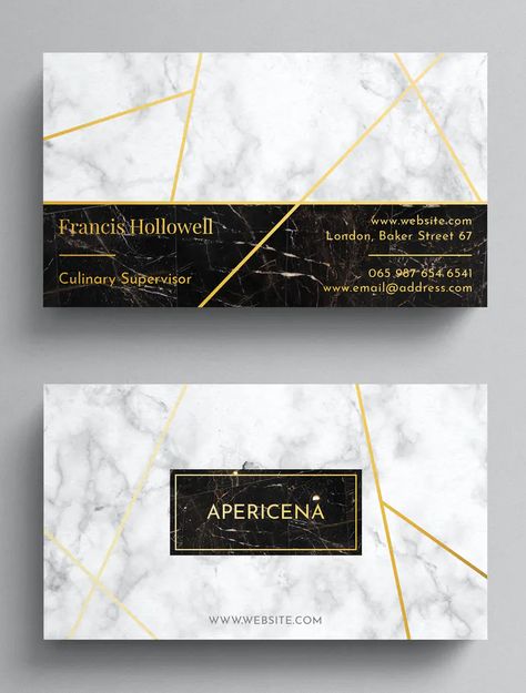 Marble Branding, Marble Logo, Marble Branding Design, Marble Social Media Design, Marble Business Card, White Gold Business Card, Marble Business Cards Design, Photography Business Cards Template, Gold Business Card