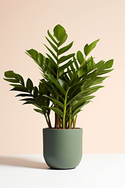 Discover the allure of the ZZ plant with its minimal retouching, symmetrical arrangement, and richly layered foliage. Embrace the kimoicore trend with this earthy-toned beauty in a green pot. Zz Plant, The Beauty, Plants, Green, Beauty