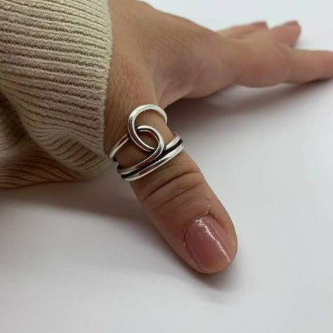 Love&Together Band Rings Women, Chunky Silver Rings, Rings Etsy, Thumb Ring, Thumb Rings, Sterling Silver Bands, Summer Jewelry, Ring Ring, Ring Gold