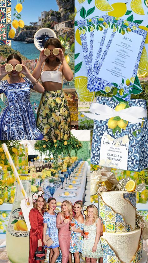 Lemoncello Theme Party, Positano Theme Party Outfit, Sicilian Birthday Party, Dolce Vita Theme Party, Capri Birthday Theme, Amalfi Coast Theme Party Outfit, Amalfi Coast Theme Balloon Arch, Amalfi Coast Birthday Theme, Italian Pool Party