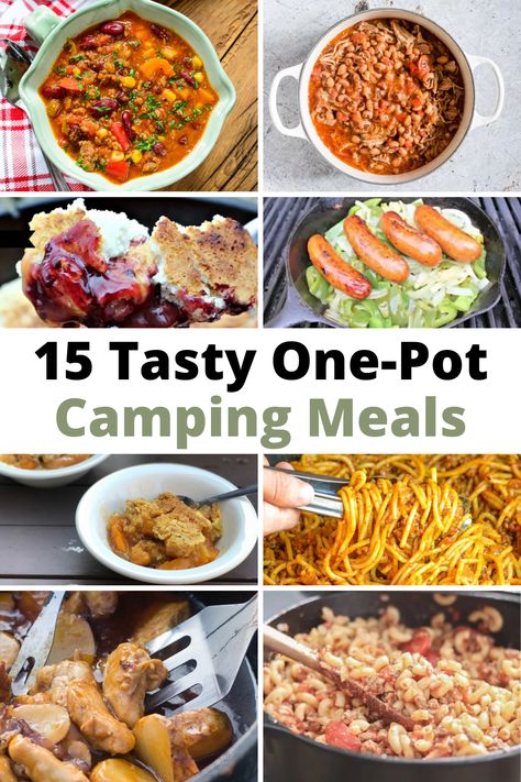 One Dish Camping Meals, One Pot Campfire Meals, One Pan Camping Meals, Easy One Pot Camping Meals, One Pot Meals For Camping, Stovetop Camping Meals, Freezer Camping Meals, One Pan Camping Dinners, Camping Pasta Meals