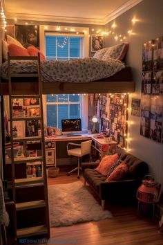 Aesthetic 2 Person Bedroom, Teen Bedroom Ideas Small Room, Fun Room Ideas For Adults, Non Basic Room Ideas, Bed Rooms Ideas For Teens, Cute Bedroom Ideas For Small Rooms Cozy Pink, Small Bedroom Ideas Aesthetic Cozy, Loft Beds For Teens Small Spaces, Bedroom Ideas For Small Rooms Cozy Comfy