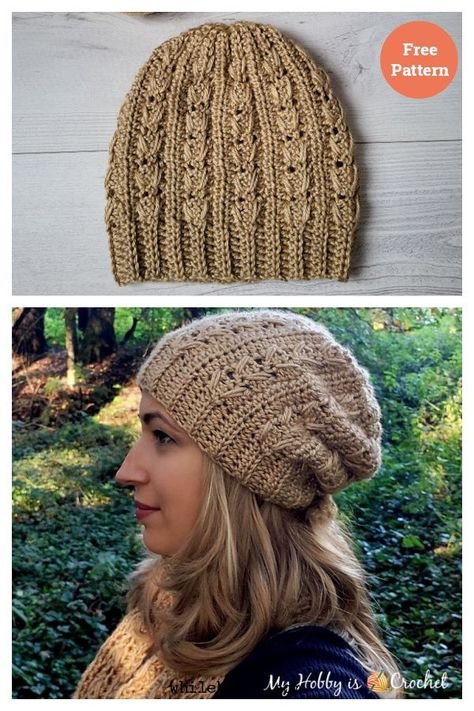 Wheat Hat Free Crochet Pattern Snowy Wheat Crochet, Snowy Wheat Crochet Hat, Free Crochet Winter Hat Patterns, Solid Color Crochet, Crochet Hats Free Pattern Ladies, Crochet Baby Hats Free Pattern, Crochet Baby Cap, Crochet Caps, Dog Hats