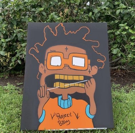 Kodak Black Cartoon Art, Kodak Black Painting, Painting Ideas On Canvas Cartoon Characters, Hypebeast Painting Canvas, Rapper Paintings, Bedroom Art Painting, Gangster Drawings, Animal Infographic, Queen Drawing